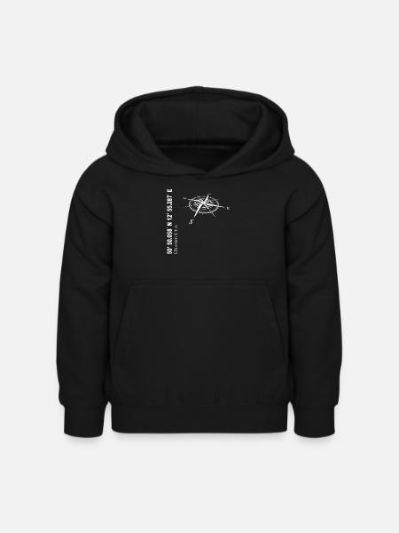 Koordinaten Chemnitz - Kinder Hoodie - Schwarz