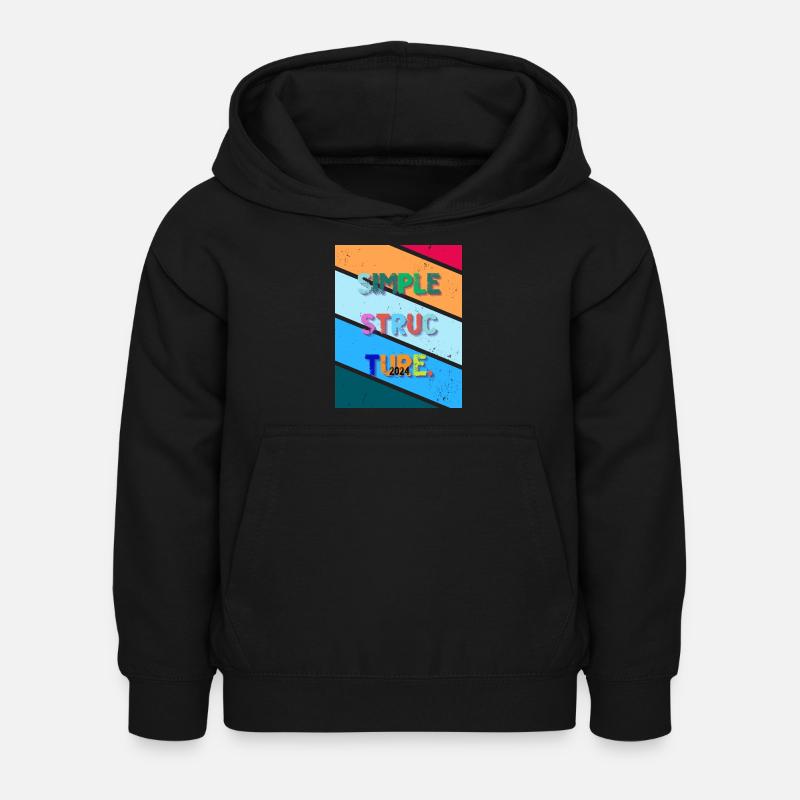 Conception simple. Structure simple 2024. - Sweat à capuche Enfant - noir