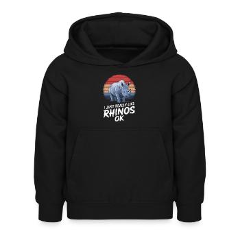 Rhinocéros Rhinocéros - Sweat à capuche Enfant - noir - Devant - AI Model Kid Female (0cm)
