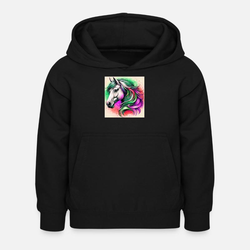 cheval - Sweat à capuche Enfant - noir