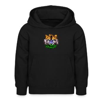 Inde - Sweat à capuche Enfant - noir - Devant - AI Model Kid Female (0cm)