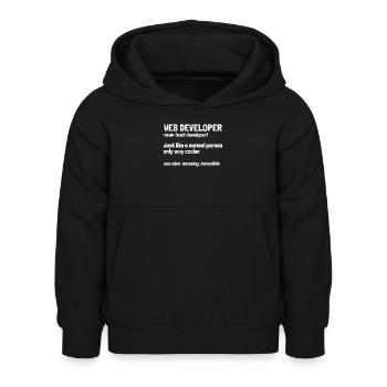 Web Developer Web Developer - Kids Hoodie - black - Front - AI Model Kid Female (0cm)