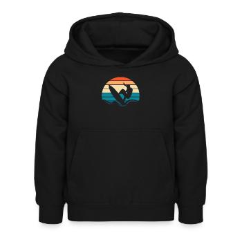 Surfer Surfen - Kinder Hoodie - Schwarz - Vorne - AI Model Kid Female (0cm)