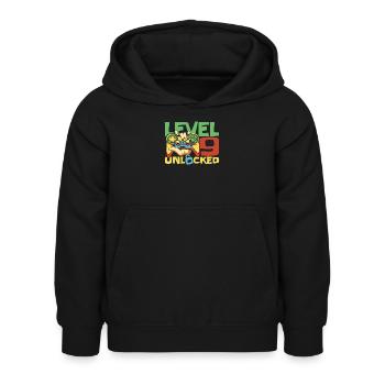 Gamer Gaming Level 9 Unlocked - Kids Hoodie - black - Front - AI Model Kid Female (0cm)