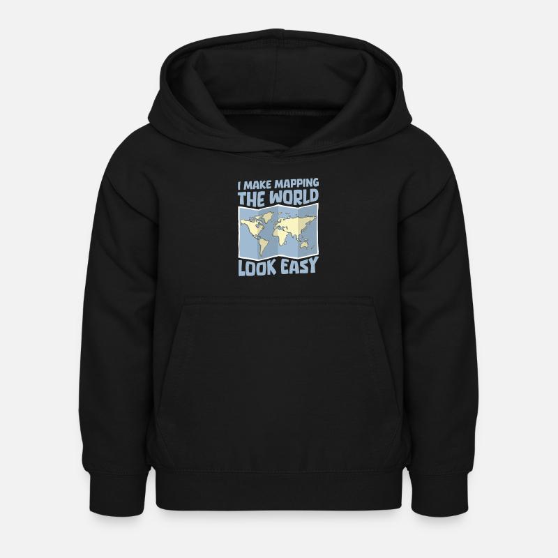 Geografo Geografico - Felpa con cappuccio per bambini - nero