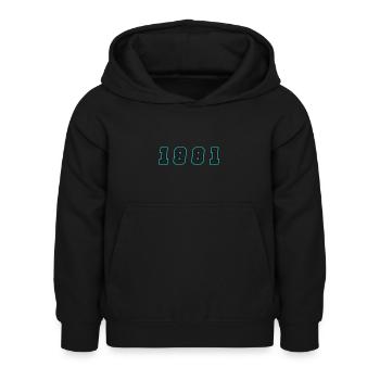 1981 Jahr Zahl - Kinder Hoodie - Schwarz - Vorne - AI Model Kid Female (0cm)
