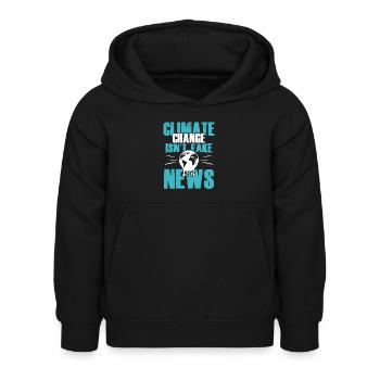 climate change protection - Kids Hoodie - black - Front - AI Model Kid Female (0cm)
