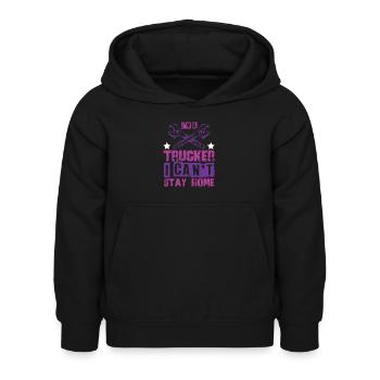 Dicton cool de camionneur - Sweat à capuche Enfant - noir - Devant - AI Model Kid Female (0cm)