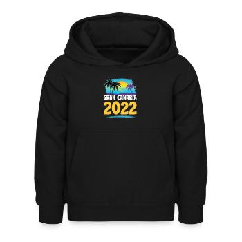 Grande Canarie 2023 (Garantie du prix le plus bas) - Sweat à capuche Enfant - noir - Devant - AI Model Kid Female (0cm)