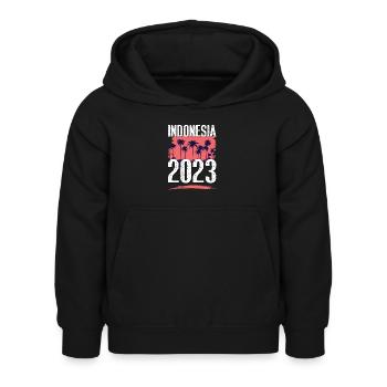 Indonesia 2023 - Kinder Hoodie - Schwarz - Vorne - AI Model Kid Female (0cm)