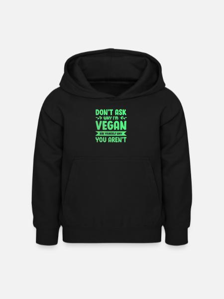 vegan veganer - Kinder Hoodie - Schwarz
