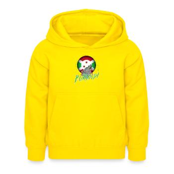 Burundi - Kinder Hoodie - Gelb - Vorne - AI Model Kid Female (0cm)