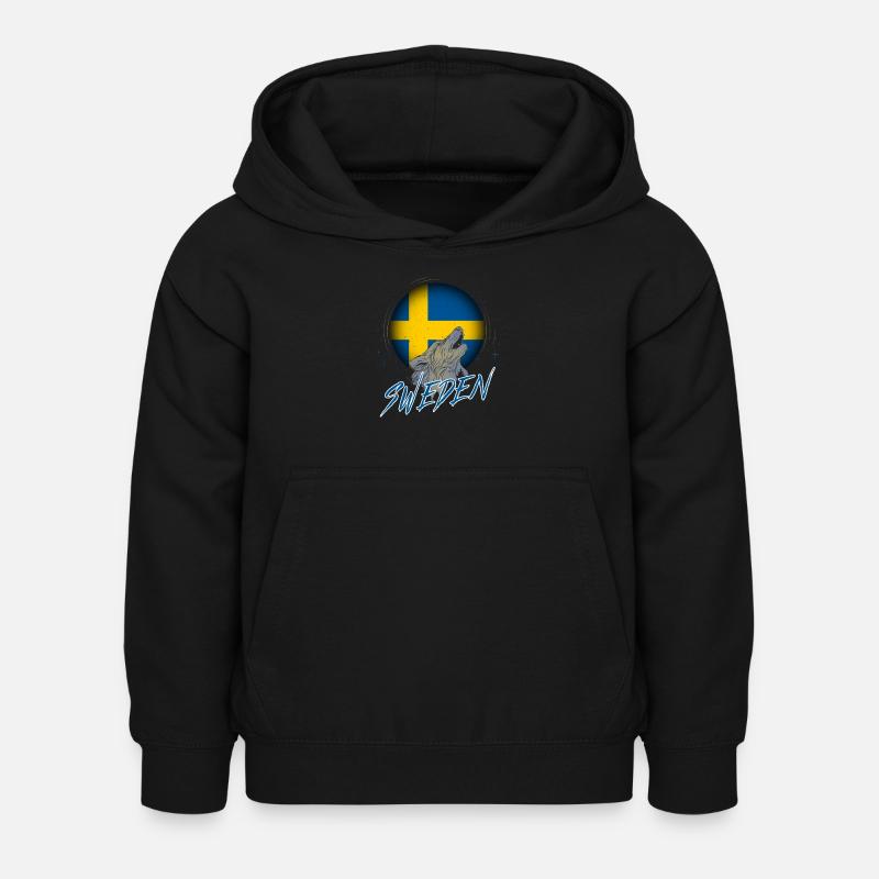 Schweden - Kinder Hoodie - Schwarz