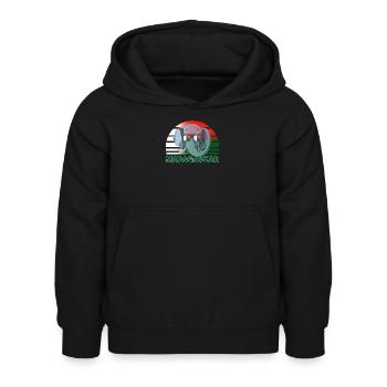 Macédoine - Sweat à capuche Enfant - noir - Devant - AI Model Kid Female (0cm)