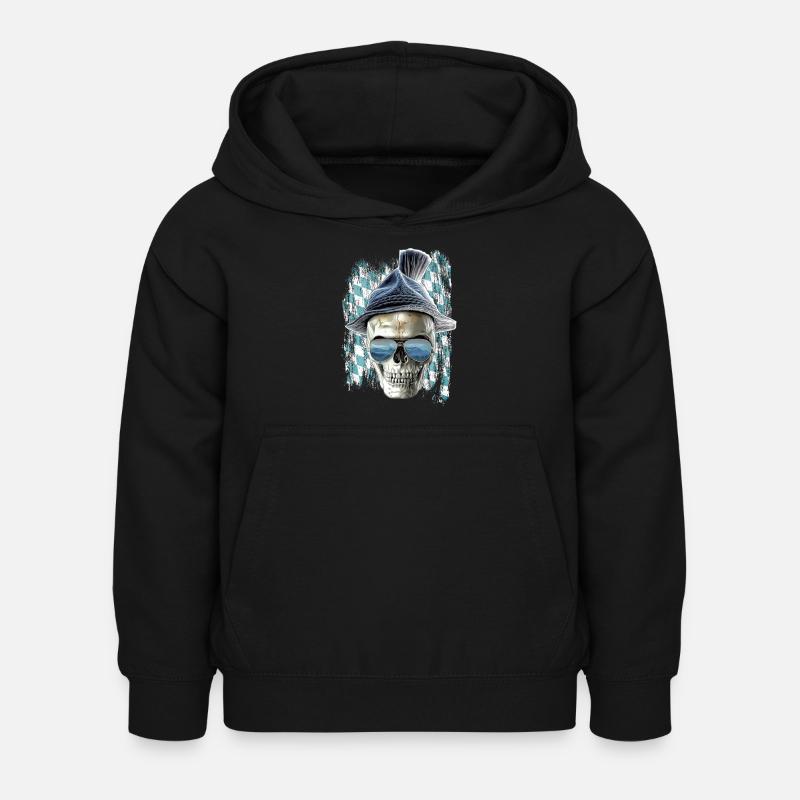 Bavarian skull - Kinder Hoodie - Schwarz