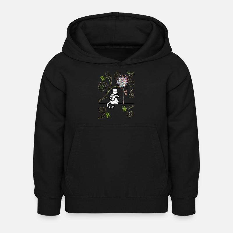 Chat - Sweat à capuche Enfant - noir