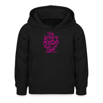 On laisse pas bébé dans un coin - Sweat à capuche Enfant - noir - Devant - AI Model Kid Female (0cm)
