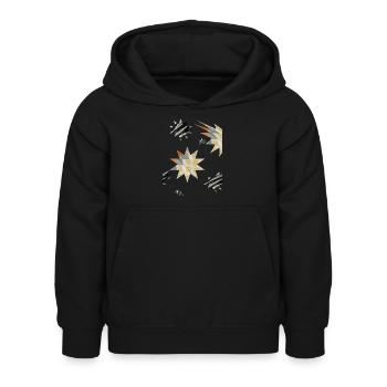 Abstract Star -Star by Eve Nord - Kids Hoodie - black - Front - AI Model Kid Female (0cm)