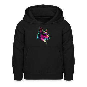 Basenji Dogs Basenjis - Kids Hoodie - black - Front - AI Model Kid Female (0cm)