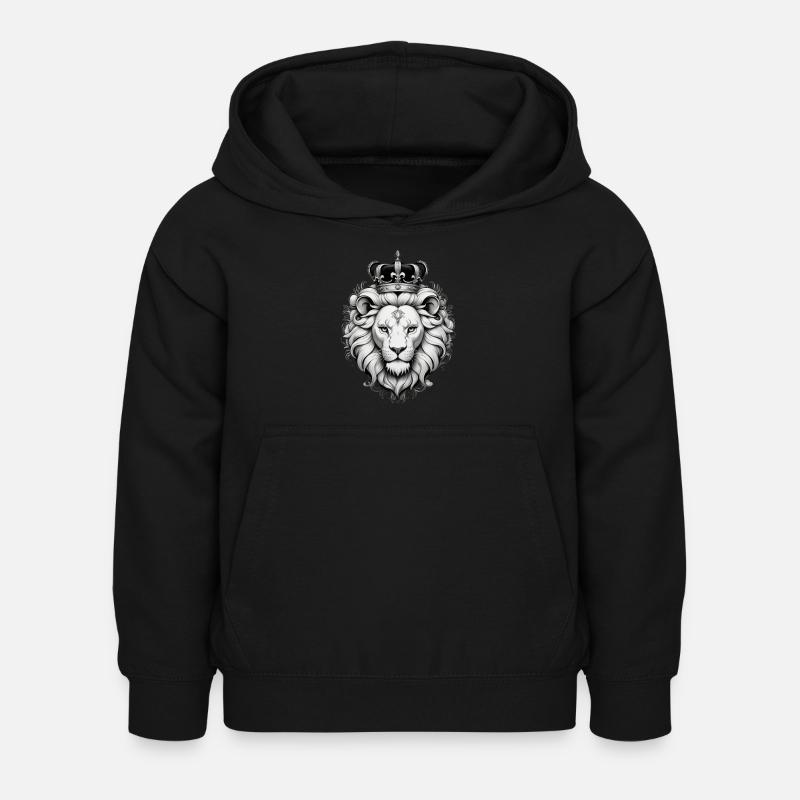 lion roi - Sweat à capuche Enfant - noir