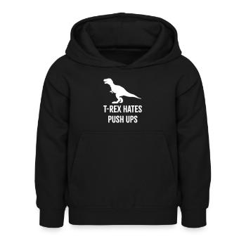 T-Rex déteste les pompes - Sweat à capuche Enfant - noir - Devant - AI Model Kid Female (0cm)