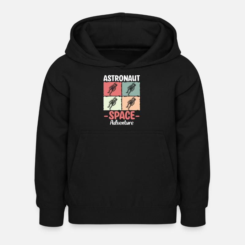 Space Shuttle Spacesuit Star Rocket - Kids Hoodie - black