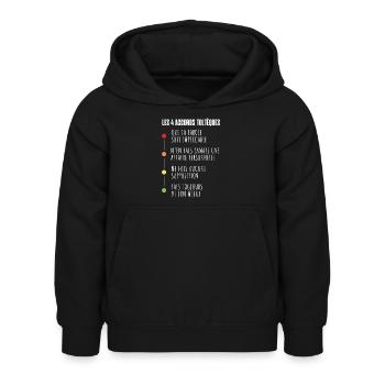 Les 4 accords toltèques - Sweat à capuche Enfant - noir - Devant - AI Model Kid Female (0cm)
