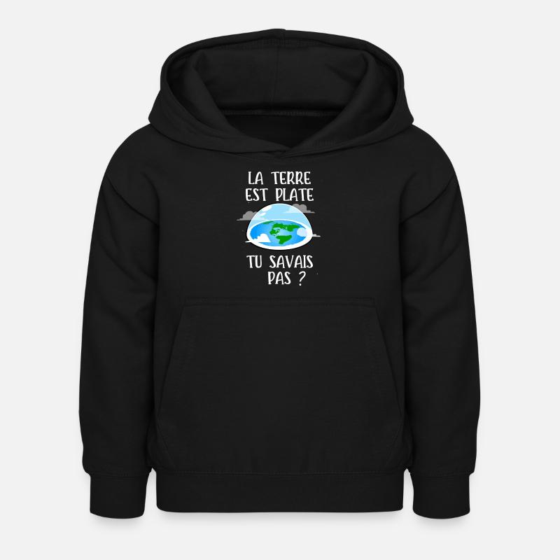 la terre est plate - Sweat à capuche Enfant - noir