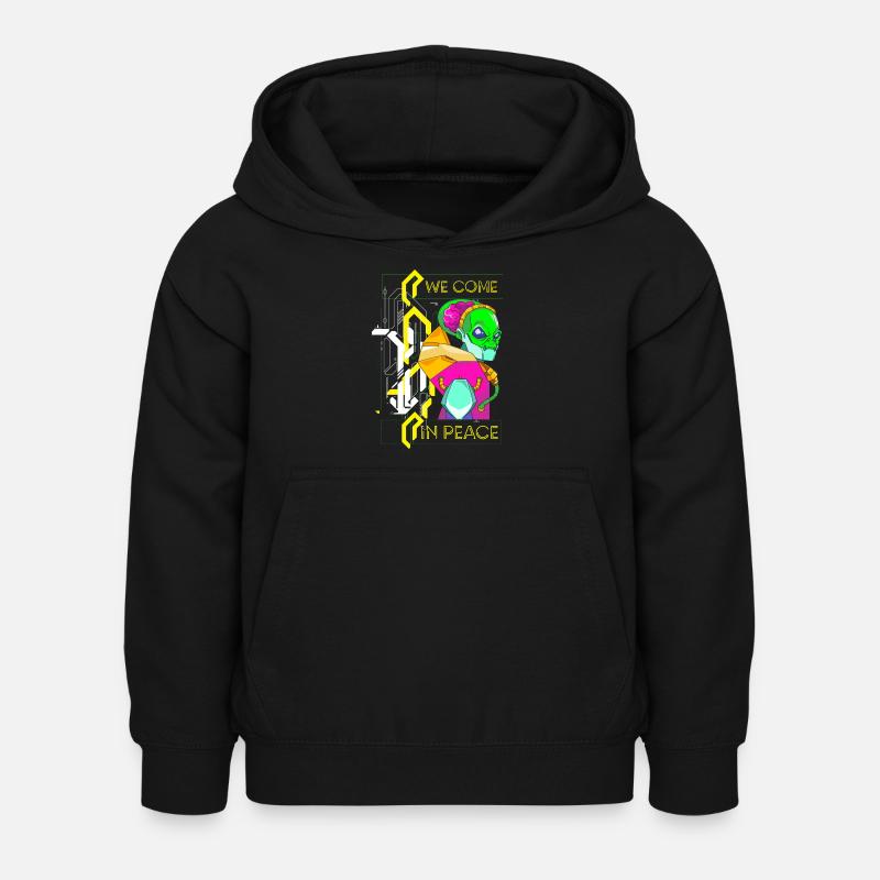 Future Retro Synthwave Scifi - Kids Hoodie - black