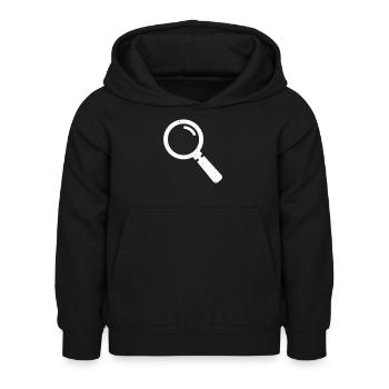 Magnifying Glass Detective Search Grunge Vector - Kids Hoodie - black - Front - AI Model Kid Female (0cm)