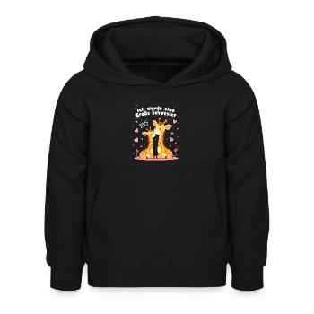 Ich werde große Schwester 2025 - Kinder Hoodie - Schwarz - Vorne - AI Model Kid Female (0cm)