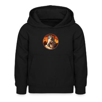 Pferd Feuerwehr - Kinder Hoodie - Schwarz - Vorne - AI Model Kid Female (0cm)