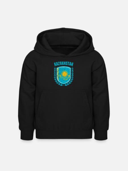 Kasachstan - Kinder Hoodie - Schwarz