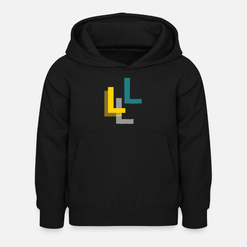Buchstabe L - Kinder Hoodie - Schwarz