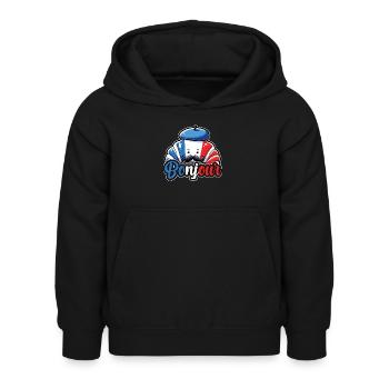 Französisch Croissant Liebhaber Frankreich Flagge - Kinder Hoodie - Schwarz - Vorne - AI Model Kid Female (0cm)