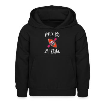 J'peux pas j'ai kayak - Sweat à capuche Enfant - noir - Devant - AI Model Kid Female (0cm)
