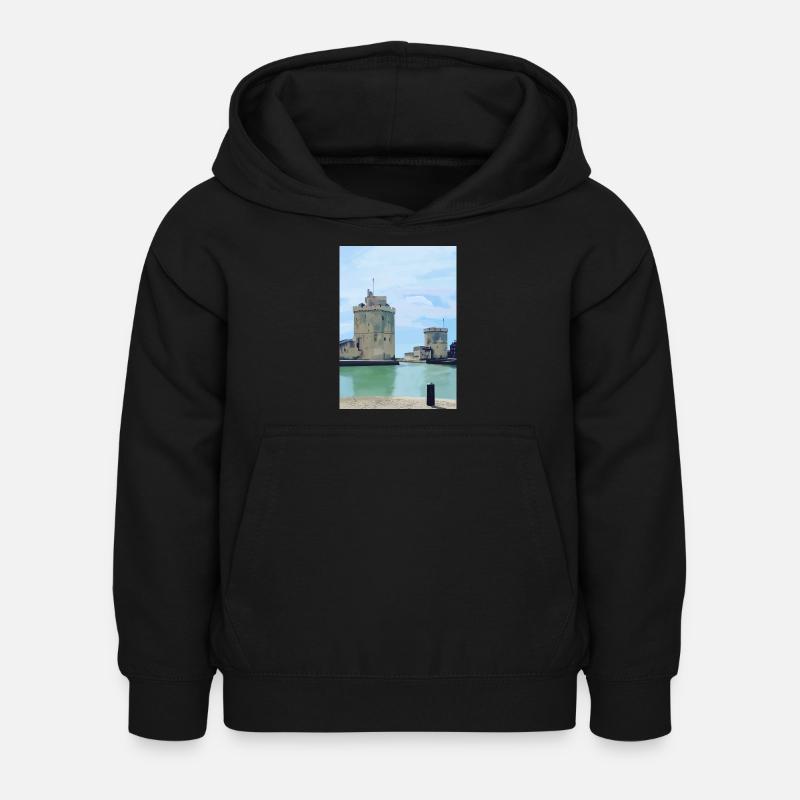 Design de la rochelle - Sweat à capuche Enfant - noir