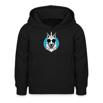 Unicorn with vintage bezel - Kids Hoodie - black - Front - AI Model Kid Female (0cm)