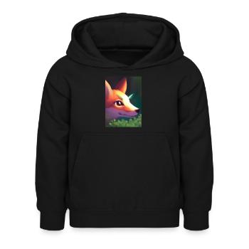 Niedliche Fuchs-Malerei - Kinder Hoodie - Schwarz - Vorne - AI Model Kid Female (0cm)