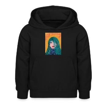 Celestia - Kinder Hoodie - Schwarz - Vorne - AI Model Kid Female (0cm)