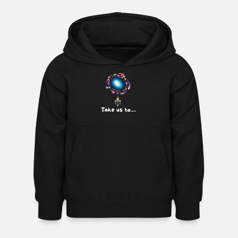 Fusée Galaxy Néon - Sweat à capuche Enfant - noir