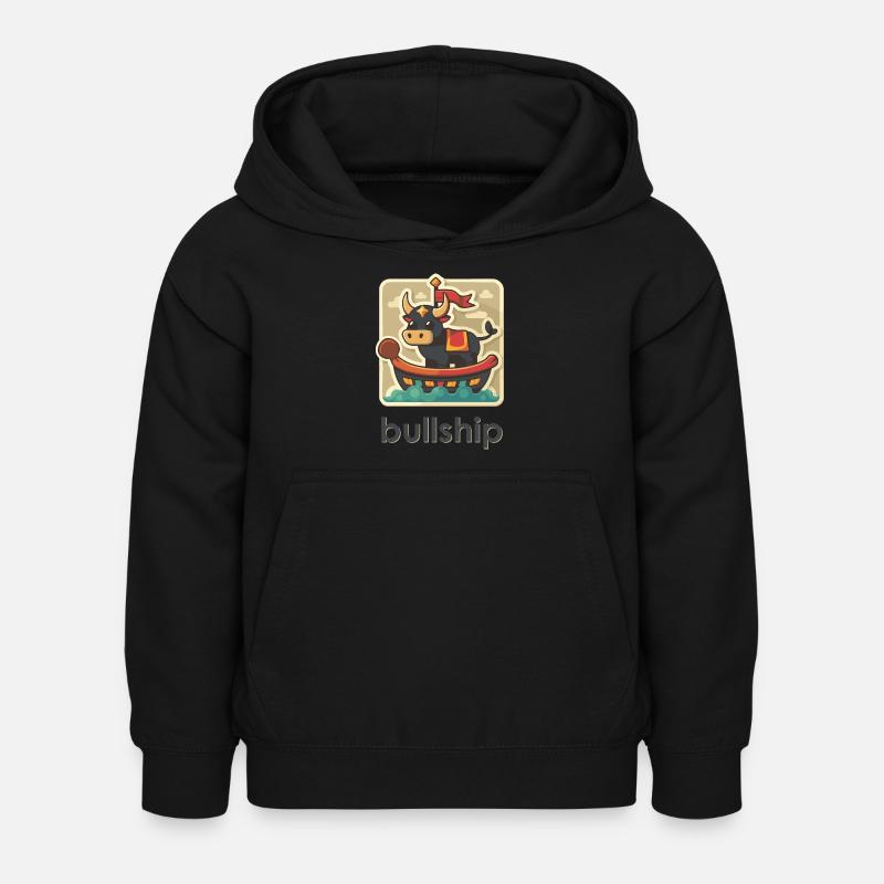Bullship de style dessin animé - Sweat à capuche Enfant - noir