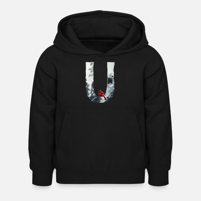 U – caractère décoratif – hiver - Sweat à capuche Enfant - noir
