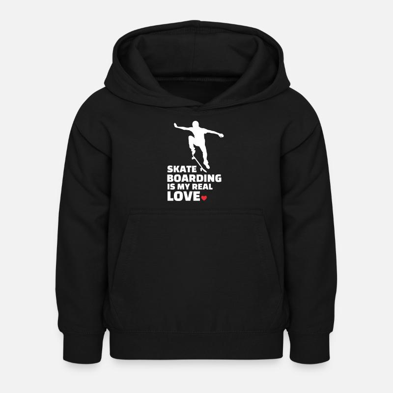 Ich Liebe Skateboarden - Kinder Hoodie - Schwarz