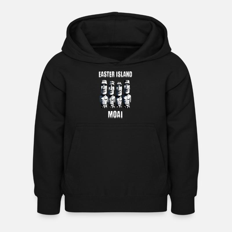 Têtes de l’île de Pâques - Sweat à capuche Enfant - noir