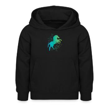 Pferd Illustration Explosion Kunst Symbol icon - Kinder Hoodie - Schwarz - Vorne - AI Model Kid Female (0cm)