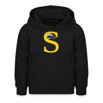 lettre S - Sweat à capuche Enfant - noir - Devant - AI Model Kid Female (0cm)