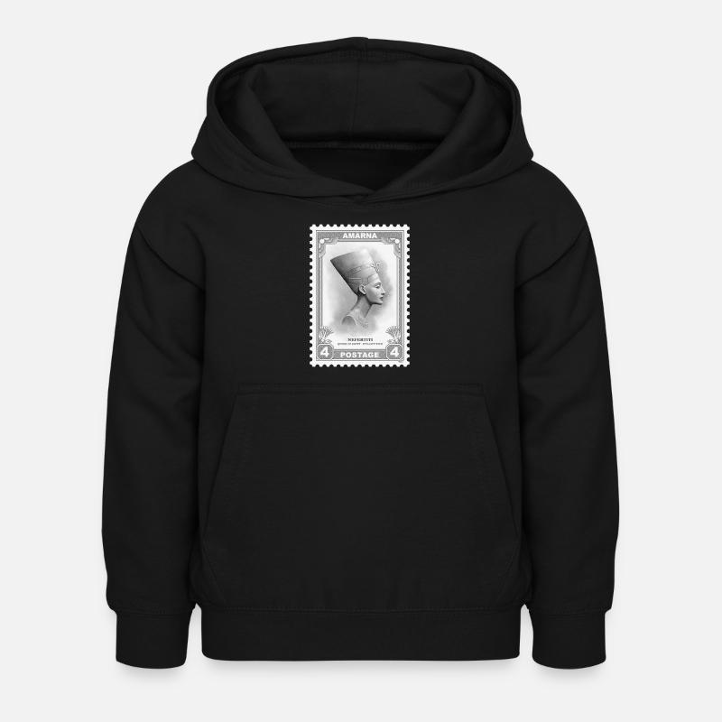 Timbre Néfertiti - Sweat à capuche Enfant - noir