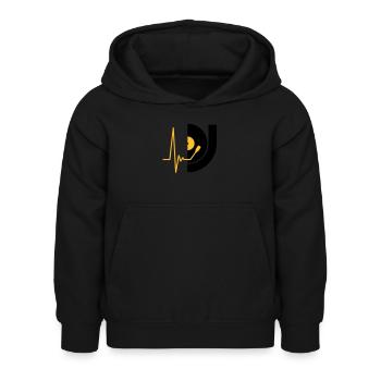 music_pulse_dj - Kinder Hoodie - Schwarz - Vorne - AI Model Kid Female (0cm)