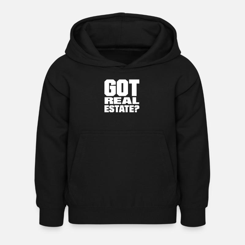 Vous avez de l'immobilier? - Sweat à capuche Enfant - noir